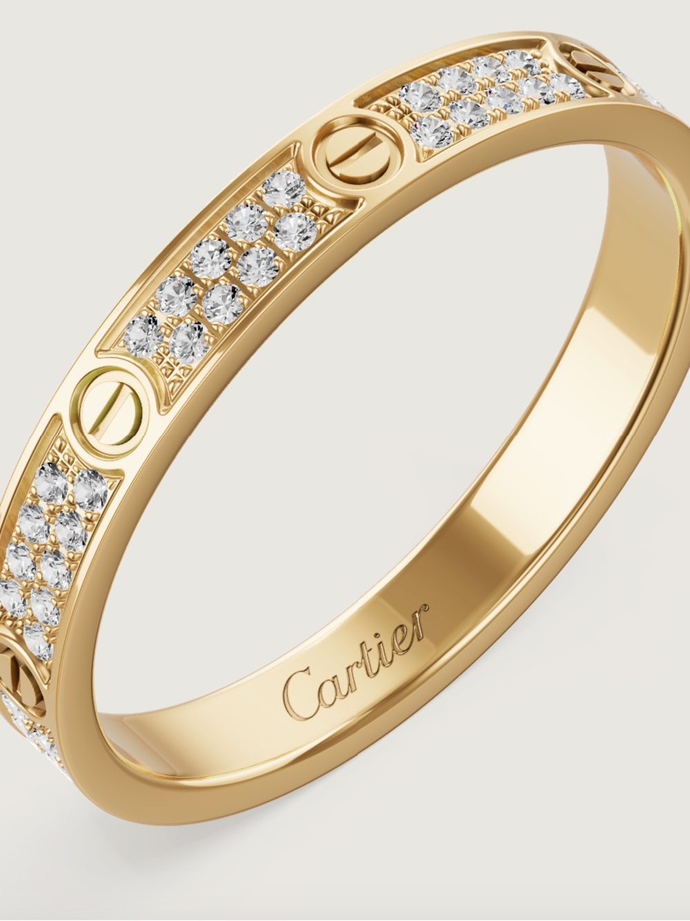 Brand new Cartier Gold Diamond Pavé Love Band - Picture 2 of 15